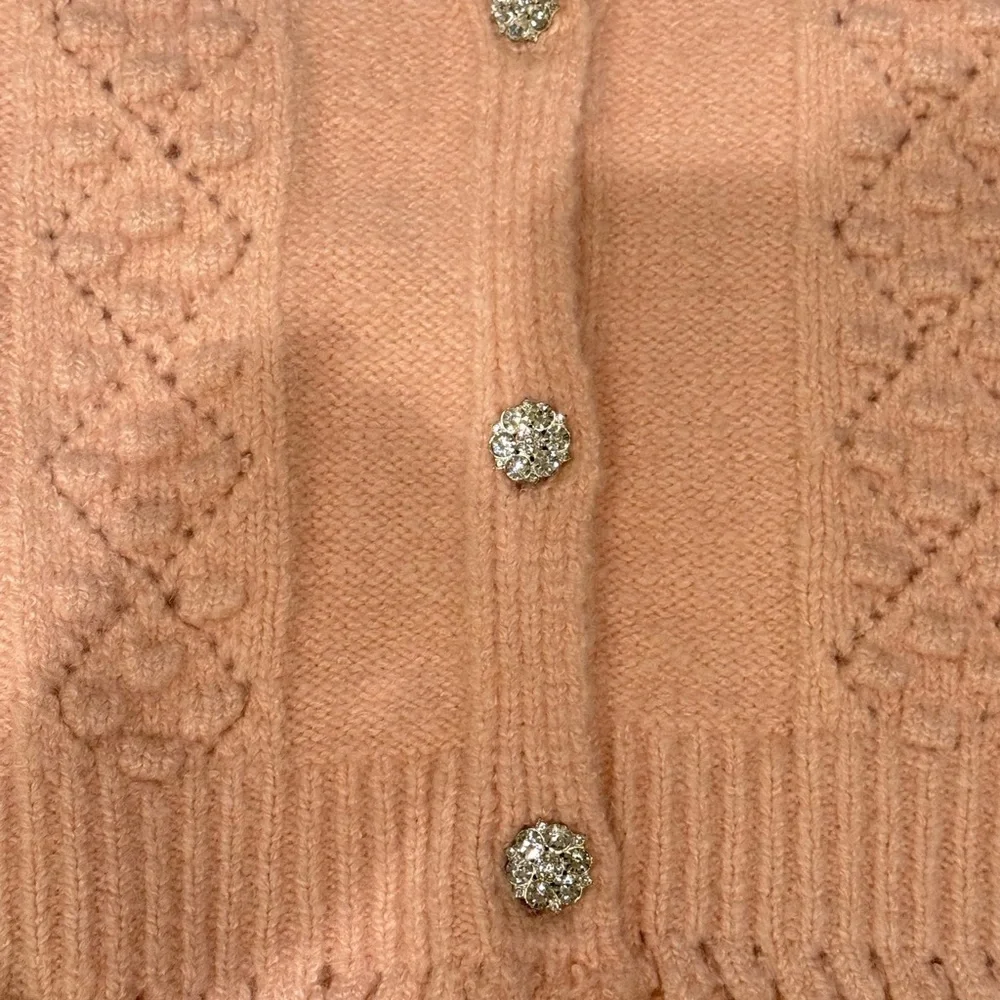 See and be seen Beautiful Wool Acryloc Rhinestone Button-Up Cardigan - Picture 2 of 13